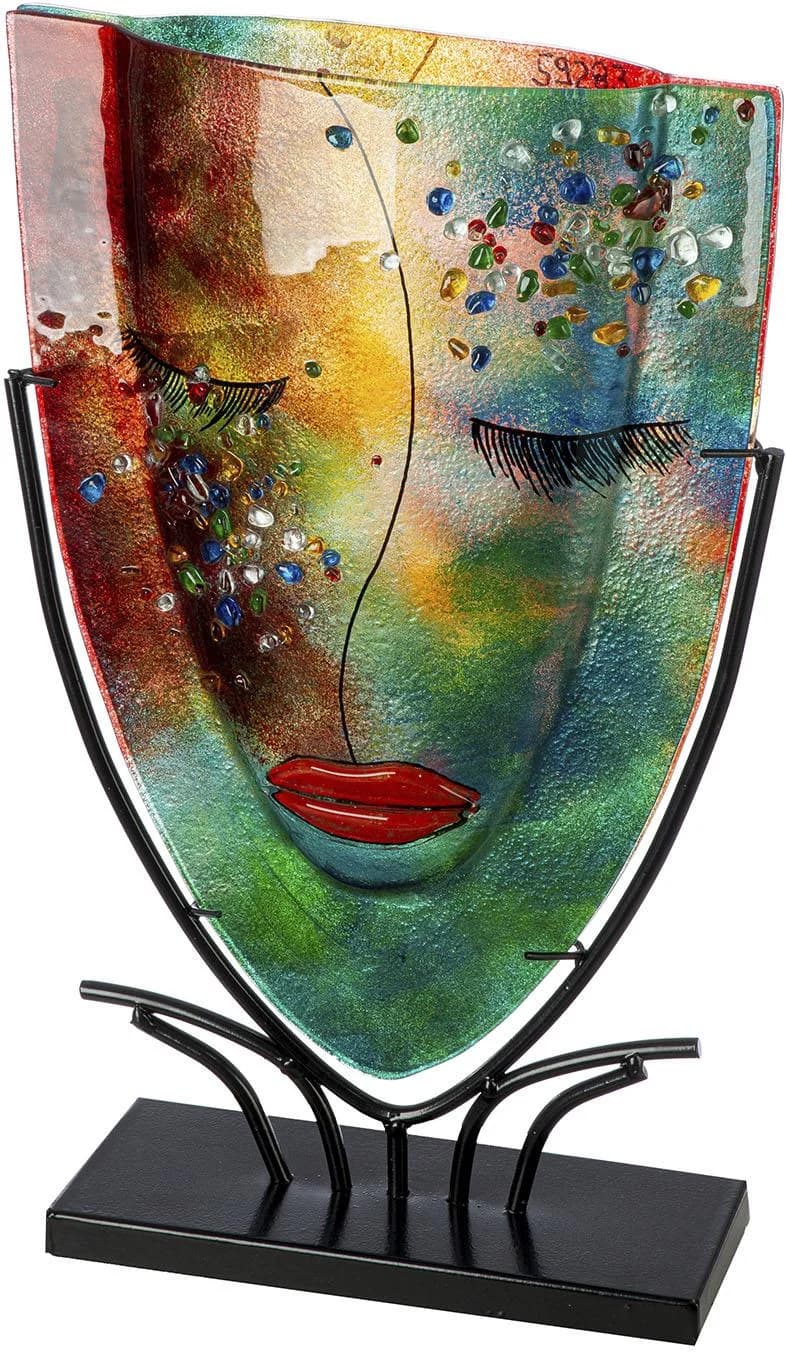 CASABLANCA Tischvase oval lila Glas Metall - Bild 5