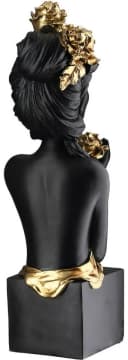 Gilde Skulptur Frau Rosenliebe Schwarz Gold Kunstharz Bild 4