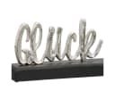 GILDE Deko-Schriftzug Glück auf Silber auf schwarzem Mangoholz Bild 4
