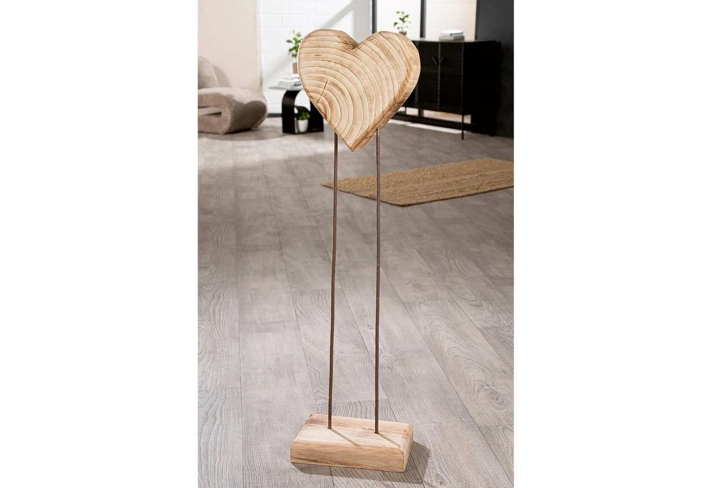 GILDE Standrelief SOUL Herzmotiv Holz Natur