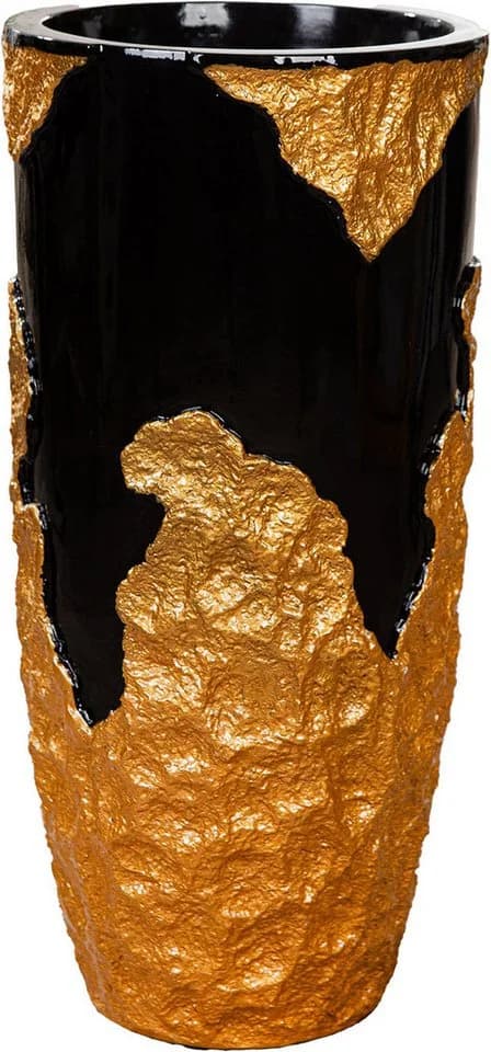GILDE Übertopf Famosa XXL rund Gold Schwarz Fiberglas - Bild 2