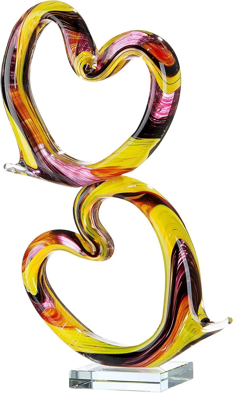 GILDE Skulptur Herz Corazòn Bunt Glas Dekofigur