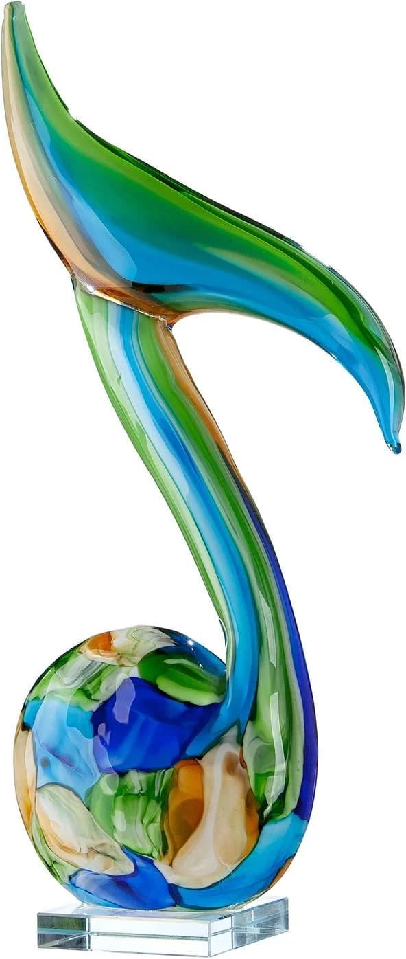 GILDE Skulptur Note Glas bunt Notenschlüssel Dekofigur
