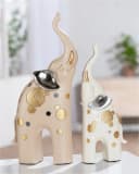 Gilde Skulptur Elefant Midas Kunstharz Beige/Gold/Silber Bild 1