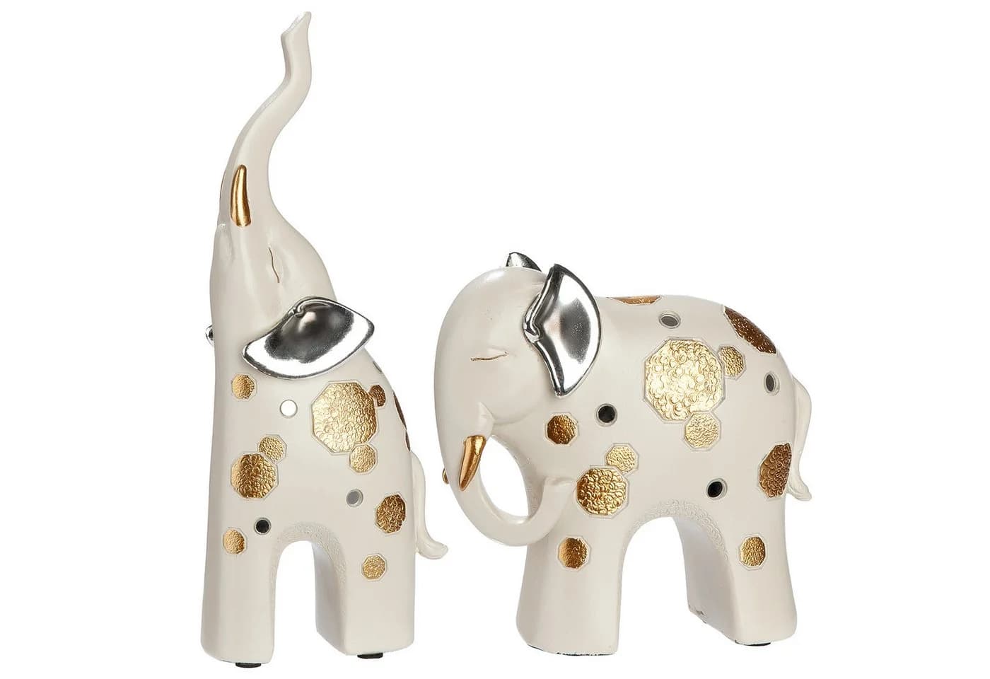 Gilde Skulptur Elefant Midas Kunstharz Beige/Gold/Silber - Bild 3