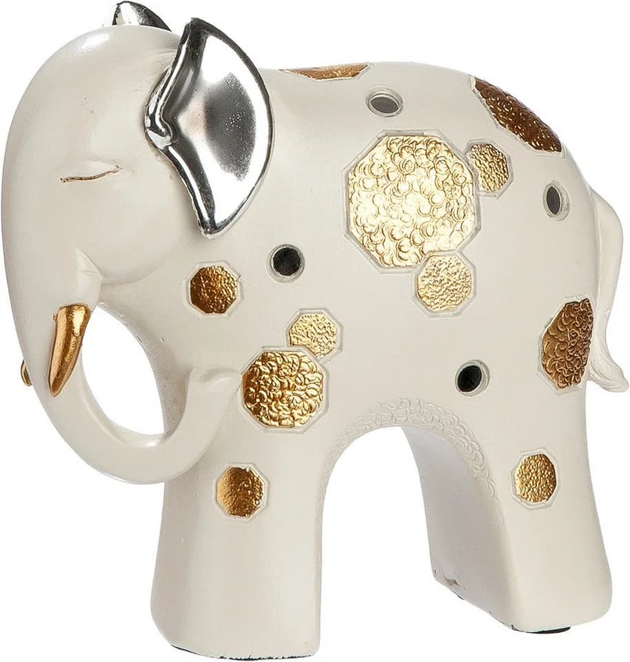 Gilde Skulptur Elefant Midas Kunstharz Beige/Gold/Silber - Bild 5