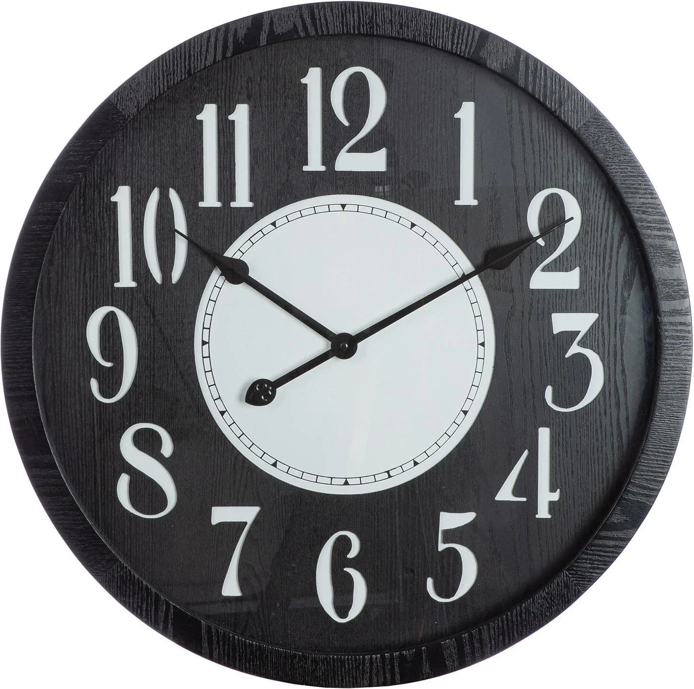 GILDE Wanduhr Chicago Schwarz 60cm Modern Urban