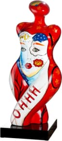 GILDE Skulptur Figur Frau Femme Rot Weiß Kunstharz Bild 2