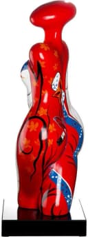 GILDE Skulptur Figur Frau Femme Rot Weiß Kunstharz Bild 3