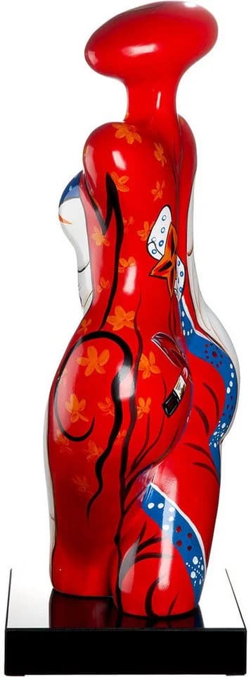 GILDE Skulptur Figur Frau Femme Rot Weiß Kunstharz - Bild 3