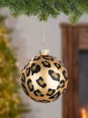 GILDE Weihnachtsbaumkugel „Leopard“ Glas Schwarz/Gold Ø 8 cm Bild 1