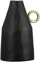 GILDE Tischvase Dora Schwarz Aluminium mit Goldring Bild 2