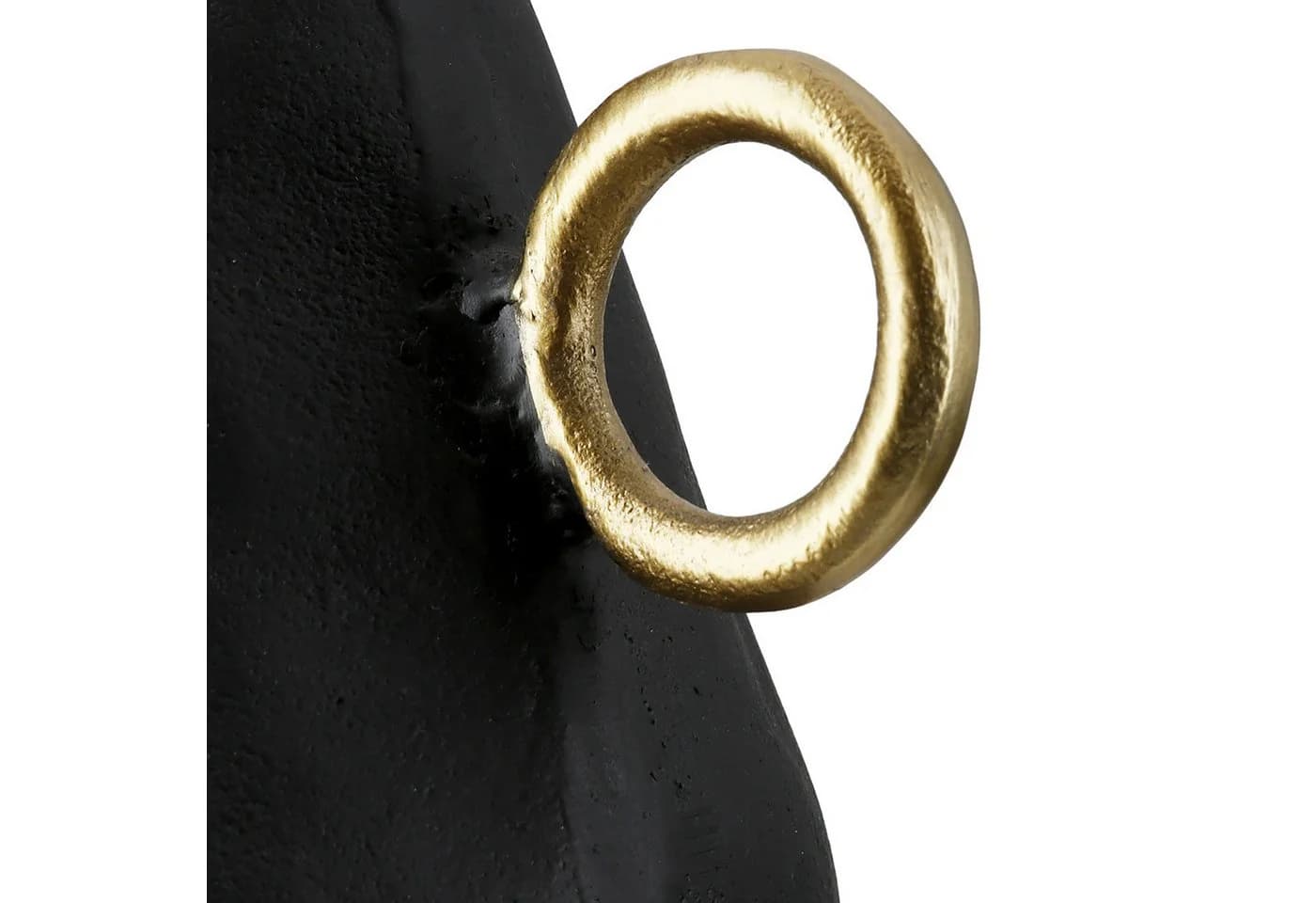 GILDE Tischvase Dora Schwarz Aluminium mit Goldring - Bild 5