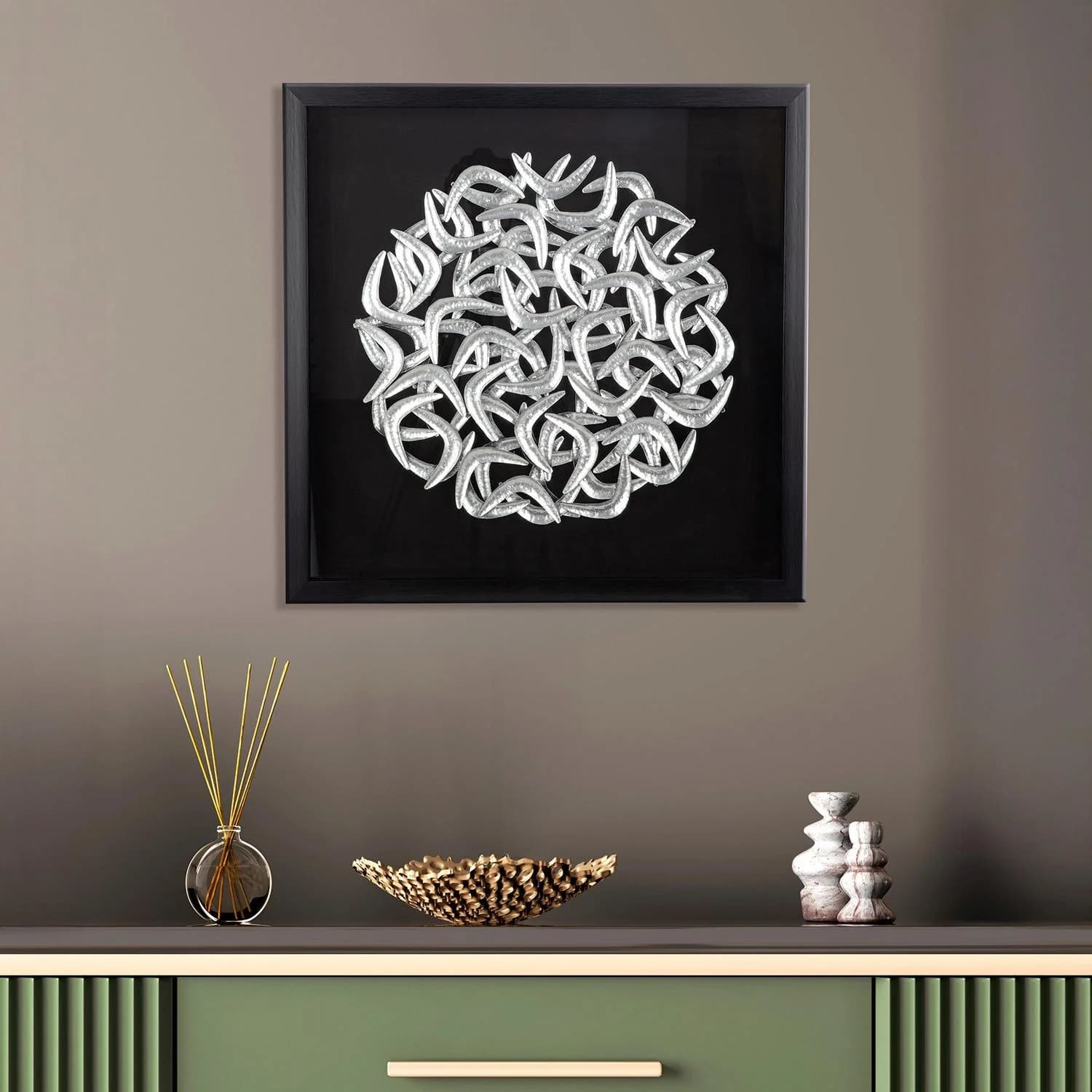 Bild mit Rahmen CASABLANCA BY GILDE "Bild quadratisch Salerno schwarz"
