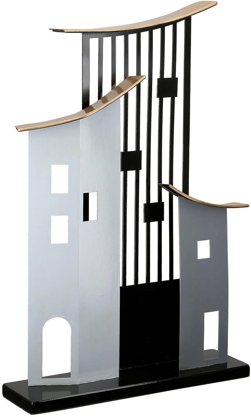 Dekoobjekt CASABLANCA BY GILDE Standrelief Haus Metropolitan Grau Schwarz