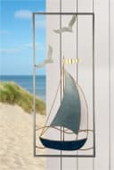 GILDE Wandrelief Sailing Blau Weiß Metall Wanddeko Bild 1