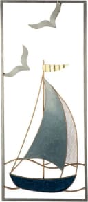 GILDE Wandrelief Sailing Blau Weiß Metall Wanddeko Bild 2