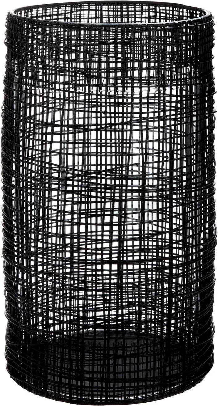 Windlicht CASABLANCA BY GILDE Welding Schwarz Metall Glas
