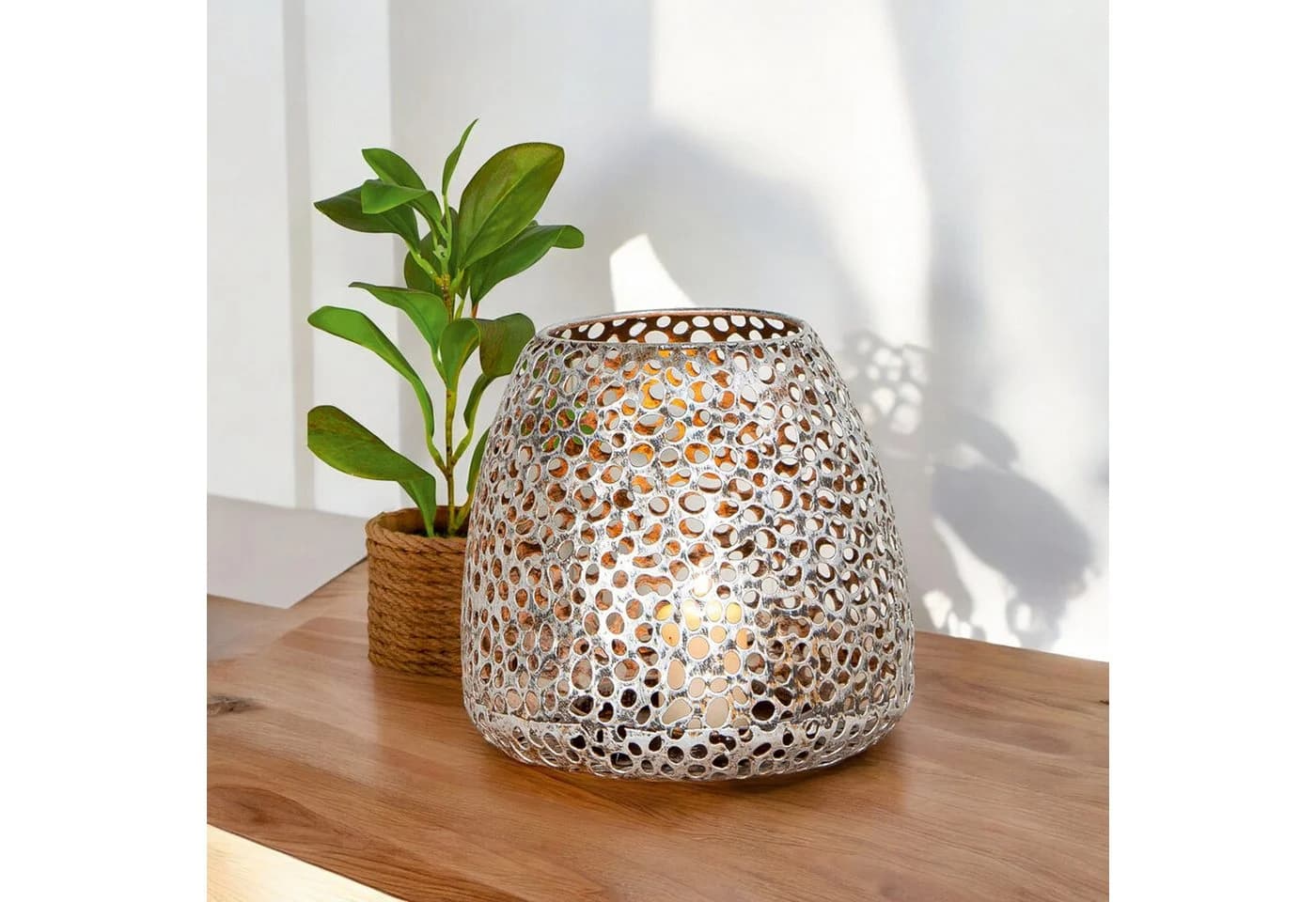 Casablanca by Gilde Windlicht Chico antik-silber Metall - Bild 3