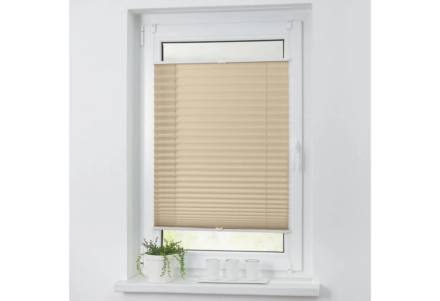 Roomy Plissee Klemmfix Beige 100% Polyester Bohrfrei - Bild 4