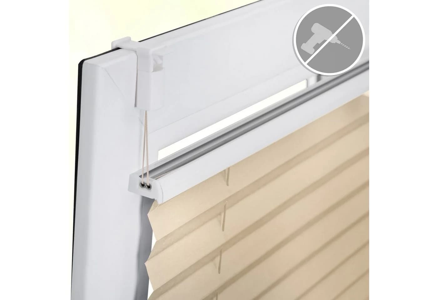 Roomy Plissee Klemmfix Beige 100% Polyester Bohrfrei - Bild 5
