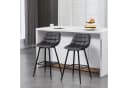Woltu Barhocker 2er Set Samt Metall Grau/Schwarz Bild 1