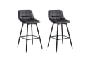 Woltu Barhocker 2er Set Samt Metall Grau/Schwarz Bild 2