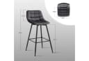 Woltu Barhocker 2er Set Samt Metall Grau/Schwarz Bild 3