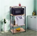 Woltu Küchenregal 4 Ablagen Holz Stahl Modern Braun/Schwarz Bild 1