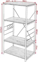 Woltu Küchenregal 4 Ablagen Holz Stahl Modern Braun/Schwarz Bild 3