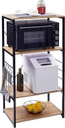 Woltu Küchenregal 4 Ablagen Holz Stahl Modern Braun/Schwarz Bild 4