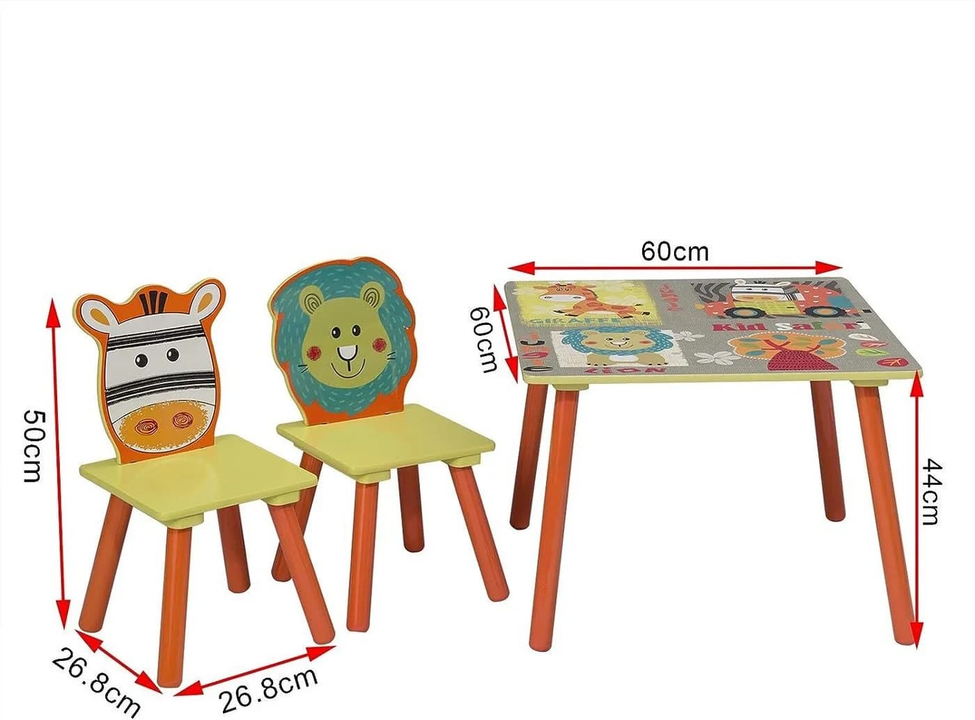 Woltu Kindersitzgruppe 3-tlg. Waldtiere Tisch mit 2 Stühlen - Bild 3