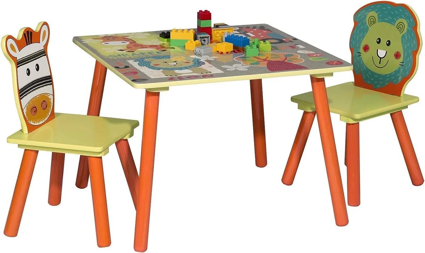Woltu Kindersitzgruppe 3-tlg. Waldtiere Tisch mit 2 Stühlen - Bild 4