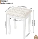 Woltu Sitzhocker Barock Landhaus Hocker MDF Holz Weiß Bild 3