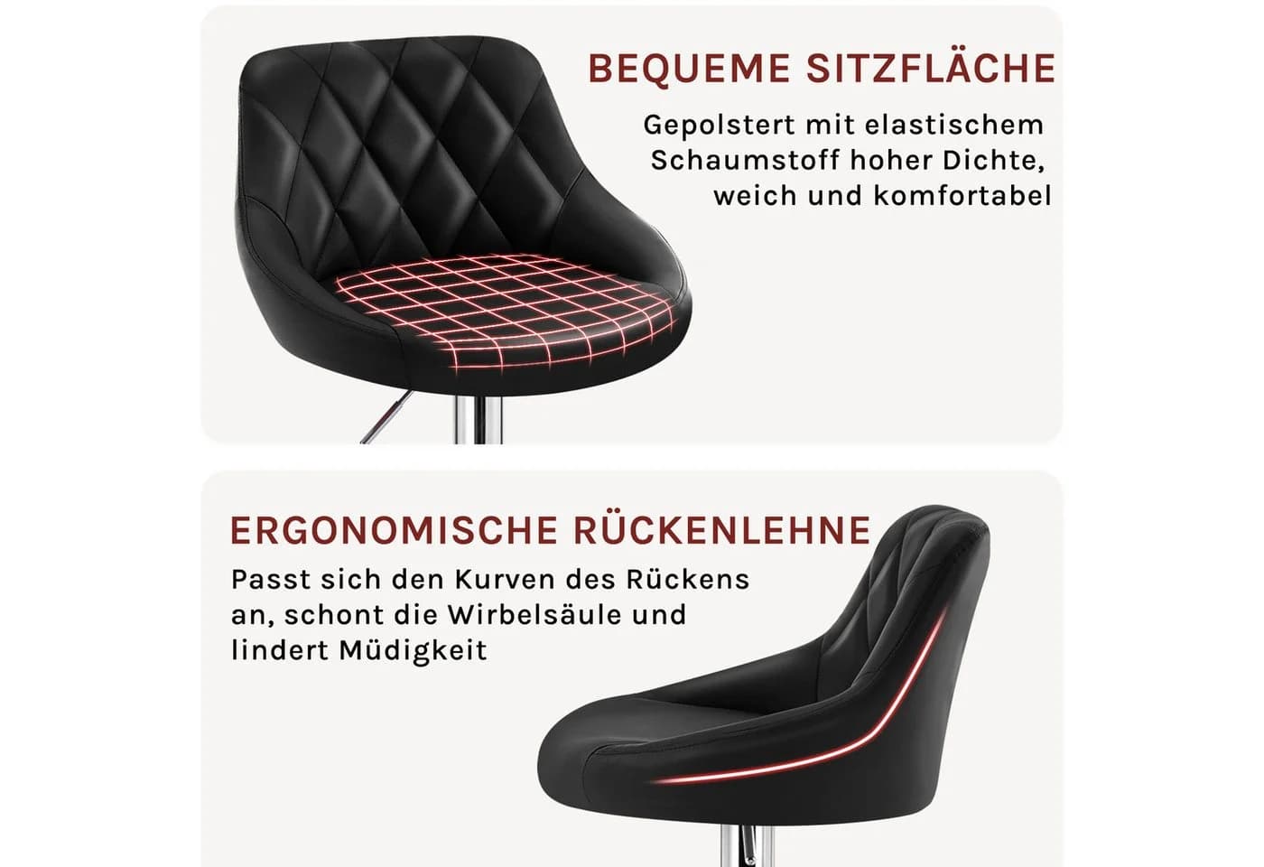 Woltu Barhocker 2er Set Kunstleder Höhenverstellbar Drehbar - Bild 5