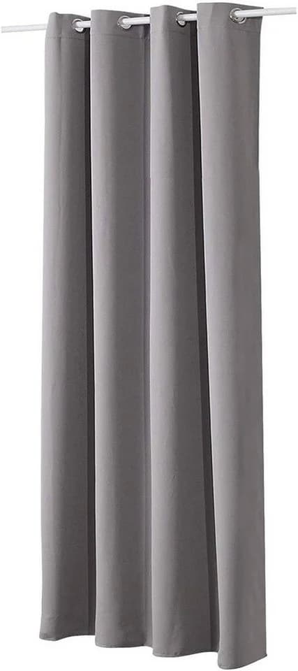 Woltu Vorhang Grau mit Ösen, blickdicht, Thermovorhang 250 g/m²