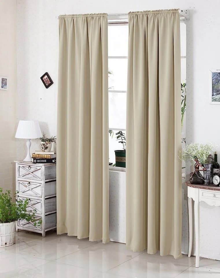 Woltu Gardine Blickdicht mit Kräuselband für Schiene, 250 g/m² - Bild 2