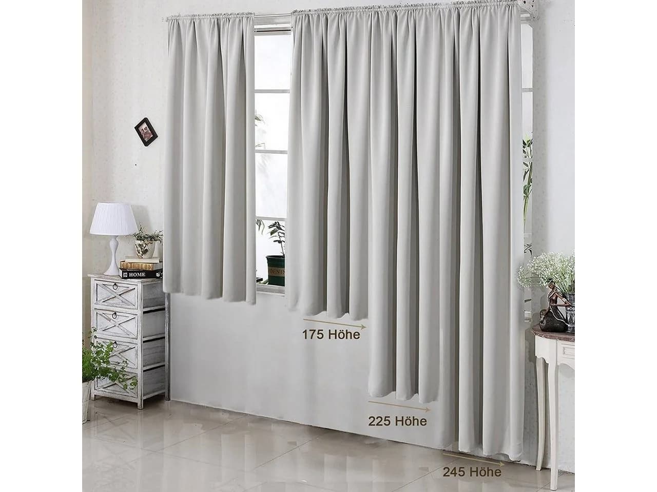 Woltu Gardine Blickdicht mit Kräuselband für Schiene, 250 g/m² - Bild 4