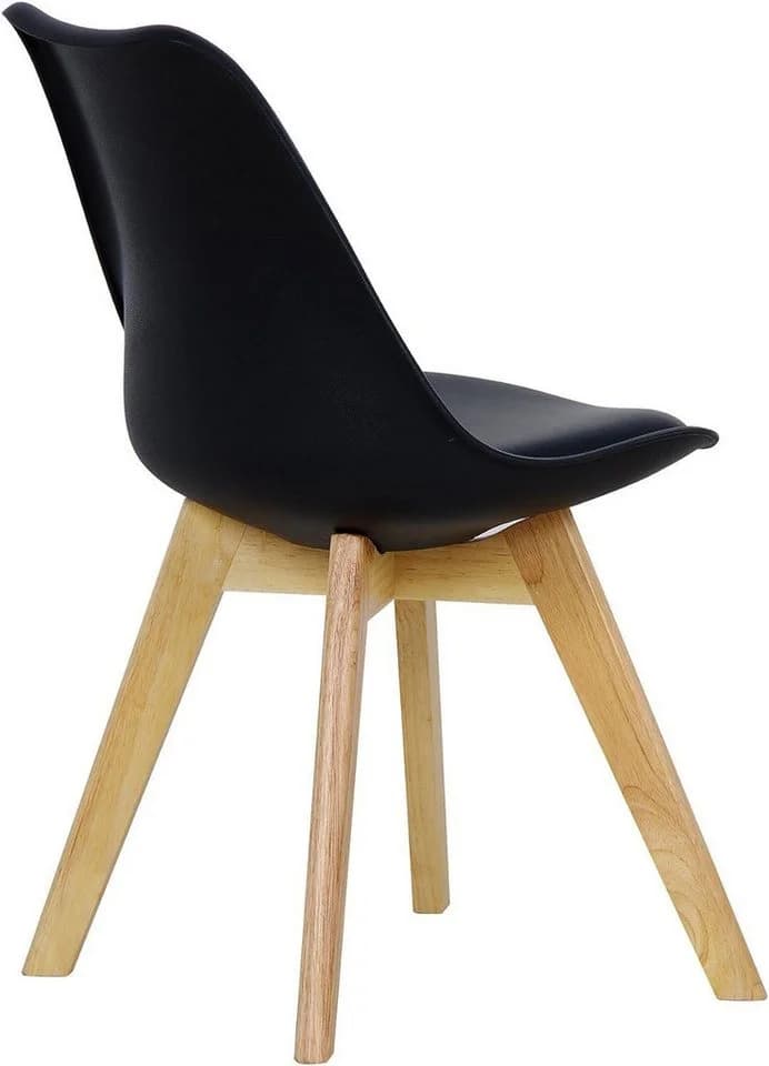 Woltu Esszimmerstuhl Set 2 Stuhl Schwarz Kunstleder Holzbeine - Bild 5