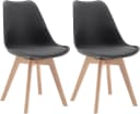 Woltu Esszimmerstuhl Set 2 St Grau Kunstleder Massivholz Bild 2