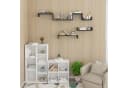 Woltu Wandregal 3er Set Schwarz MDF Modern Bild 4