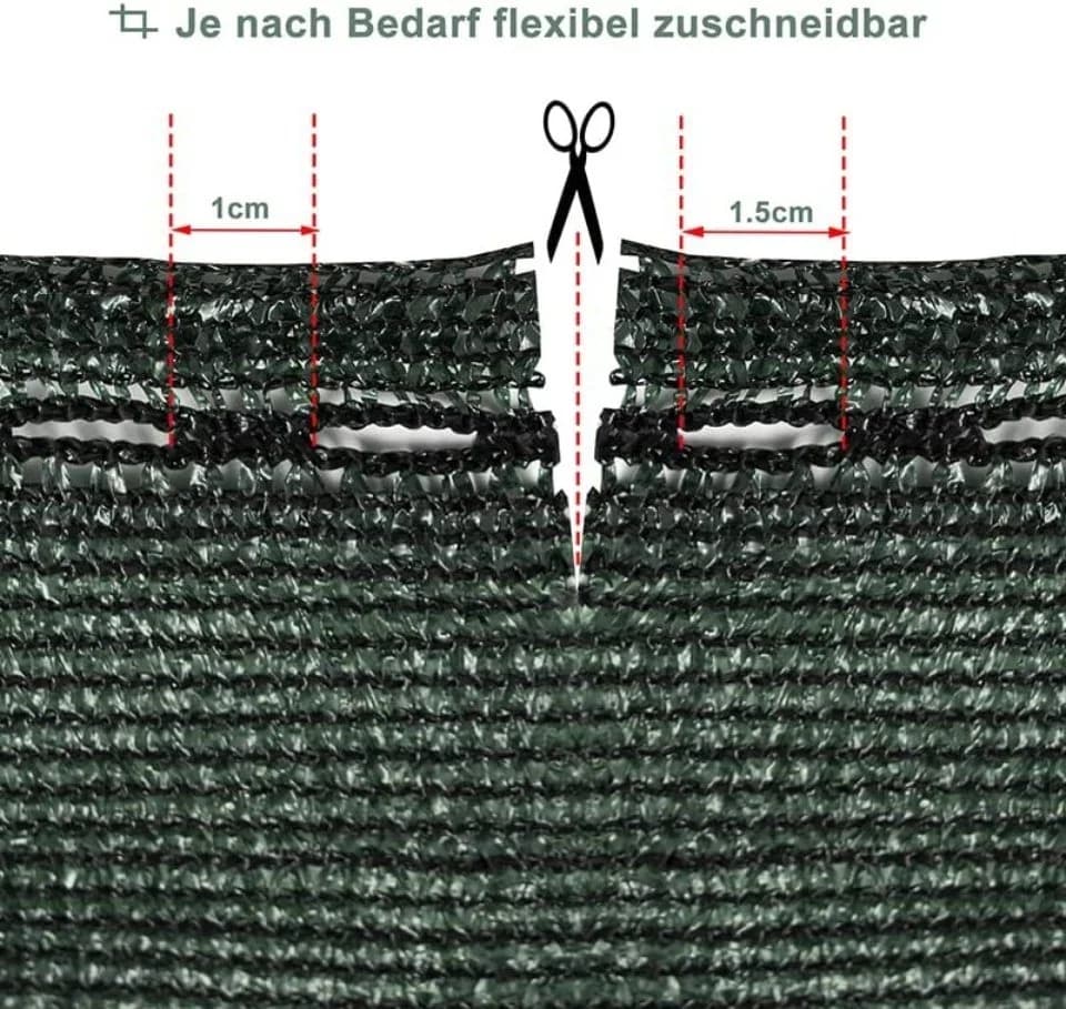 Woltu Zaunblende Sichtschutz grün HDPE-Gewebe mit Knopflöchern - Bild 3