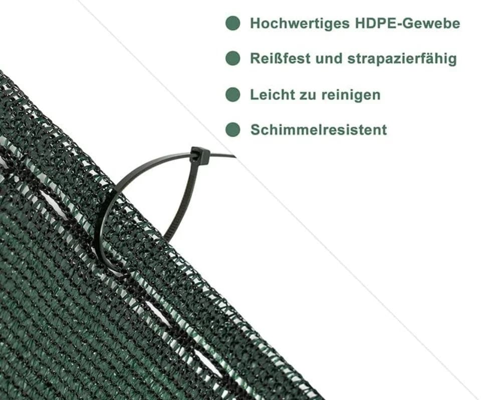 Woltu Zaunblende Sichtschutz grün HDPE-Gewebe mit Knopflöchern - Bild 4