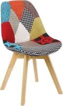 Woltu 4-Fußstuhl 6er Set Patchwork Leinen Massivholz Bild 4