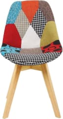 Woltu 4-Fußstuhl 6er Set Patchwork Leinen Massivholz Bild 5