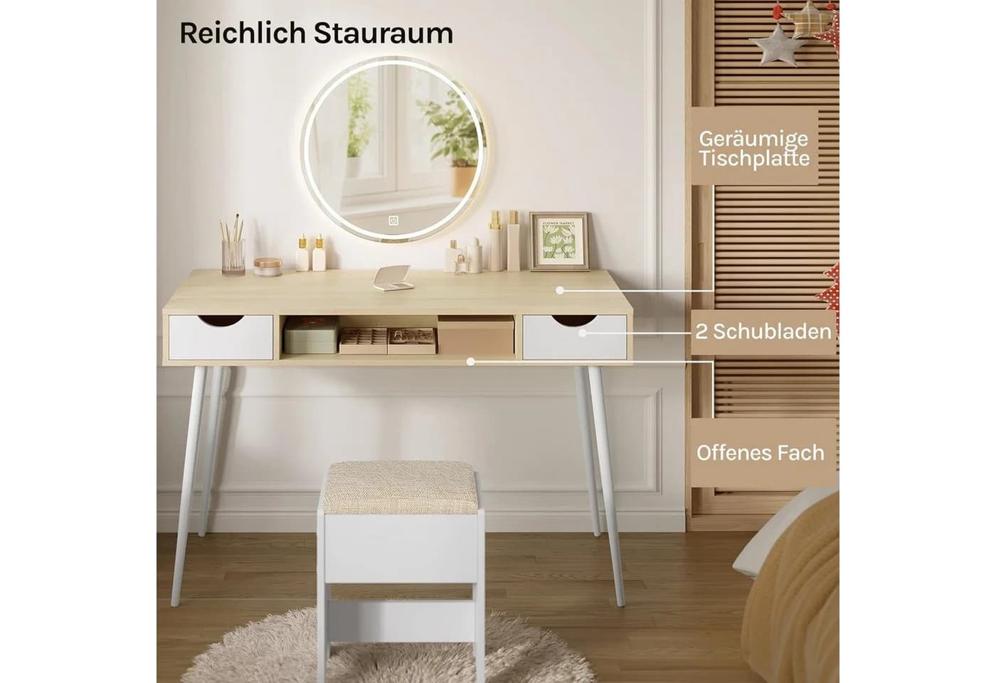 Woltu Schreibtisch 1-St. 120x58cm Arbeitstisch Computertisch Wohnzimmer - Bild 4