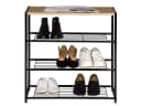 Woltu Schuhregal 1-tlg. Schuhbank Schuhregal Badregal mit Sitzfläche Schwarz-Eiche Bild 5
