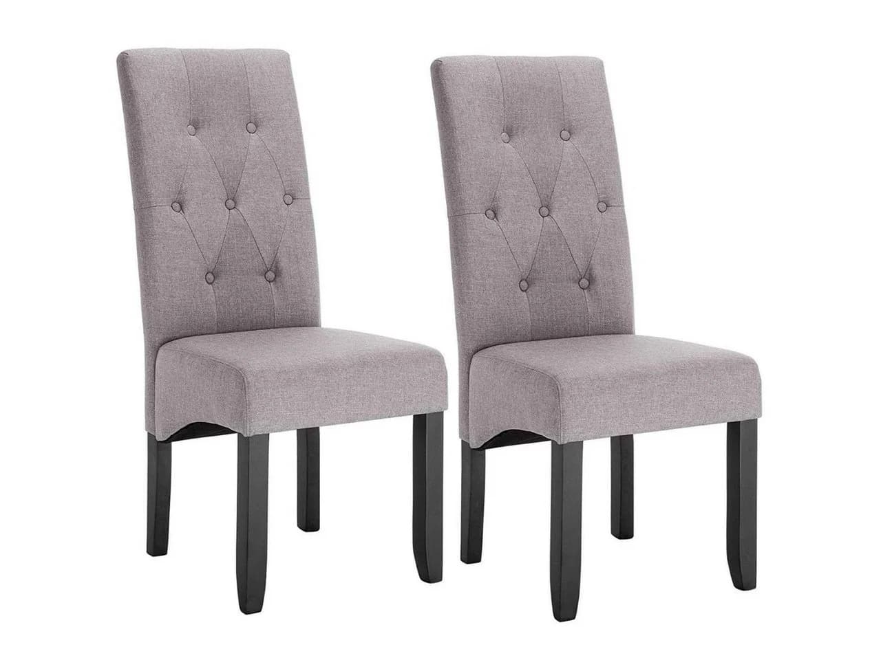 Woltu Esszimmerstuhl Set 2 St. Grau Massivholz Modern - Bild 2