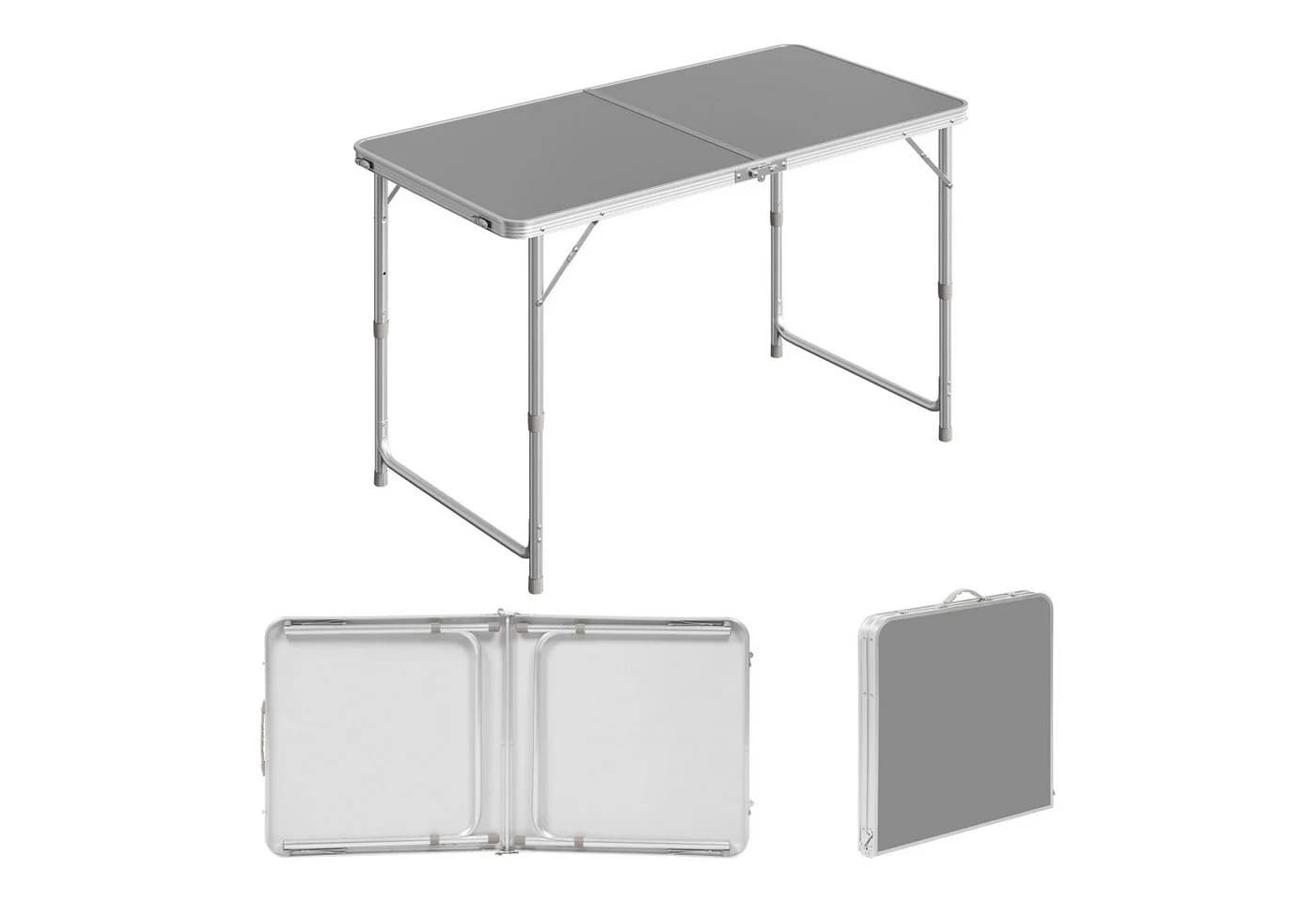 Woltu Campingtisch Grau Höhenverstellbar Klapptisch Aluminium MDF - Bild 4