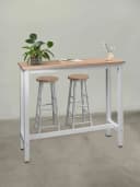 Woltu Bartisch Set Weiß mit 2 Barhockern Bild 1